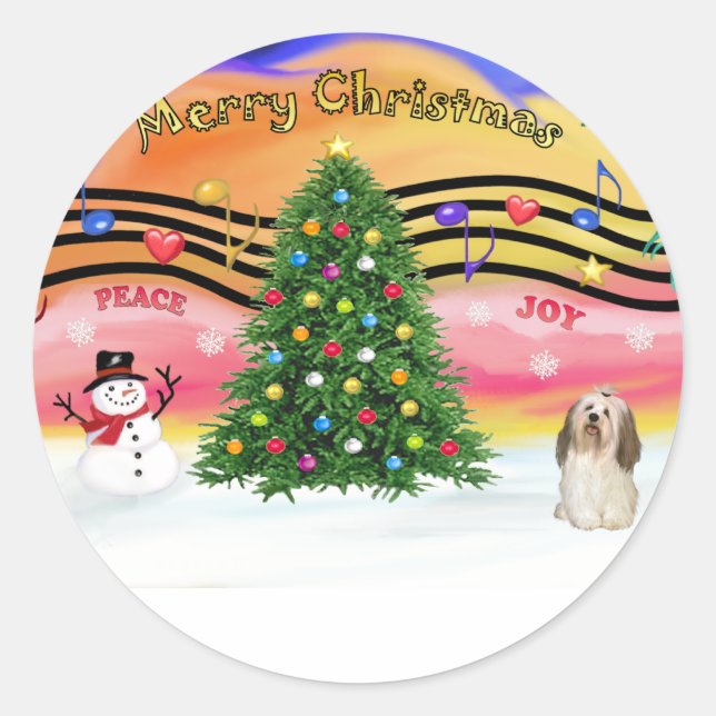 Sticker Rond Musique de Noël 2 - Havanais 2 (Devant)