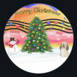 Sticker Rond Musique de Noël 2 - Havanais 2<br><div class="desc">Thème de musique de Noël avec des notes de musique Havanaises et colorées célébrant la joie que la musique de Noël apporte à la saison.</div>