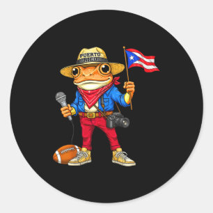 Sticker Rond Musique de rue de la grenouille coqui de Porto Ric