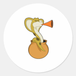 Sticker Rond Musique de Trumpet Snake