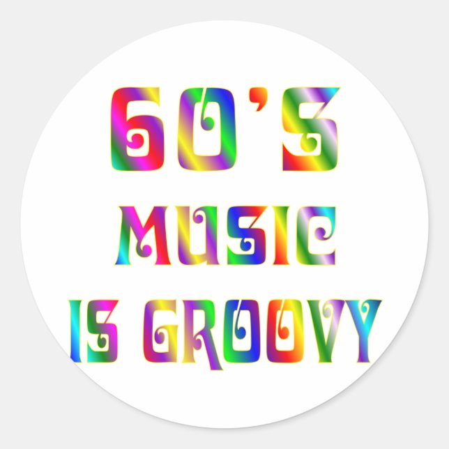 Sticker Rond Musique des années 60 (Devant)