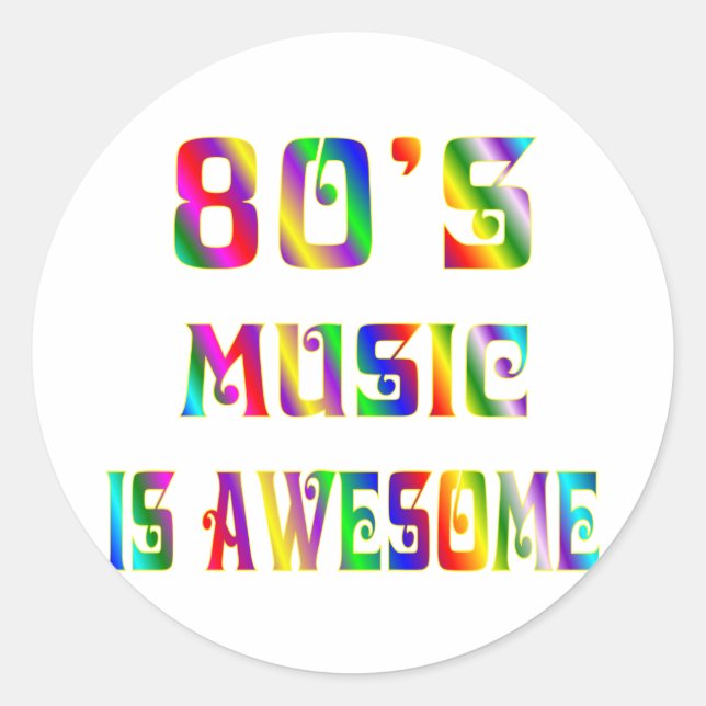 Sticker Rond Musique des années 80 (Devant)
