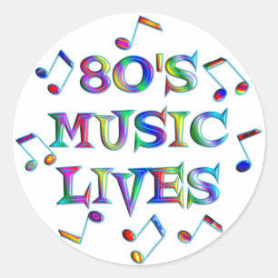 Sticker Rond Musique des années 80