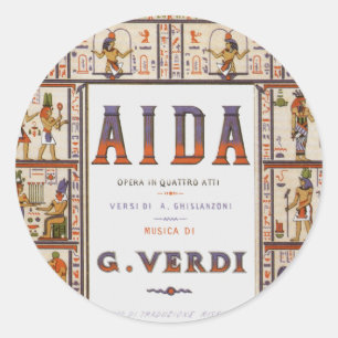 Sticker Rond Musique d'opéra vintage, Aïda égyptienne de Verdi