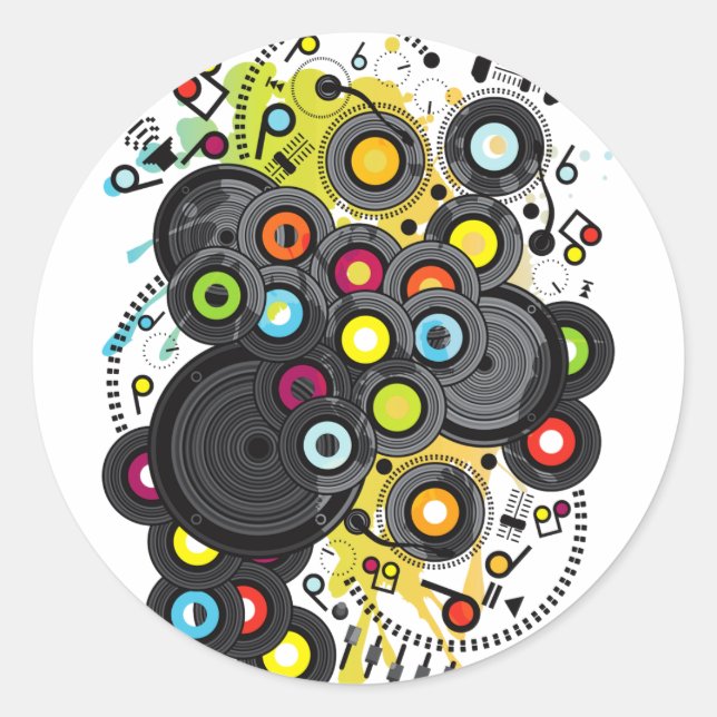 Sticker Rond musique du 20ème siècle (Devant)