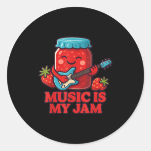 Sticker Rond Musique Est Ma Jam Cute Retro Musique Enseignant A