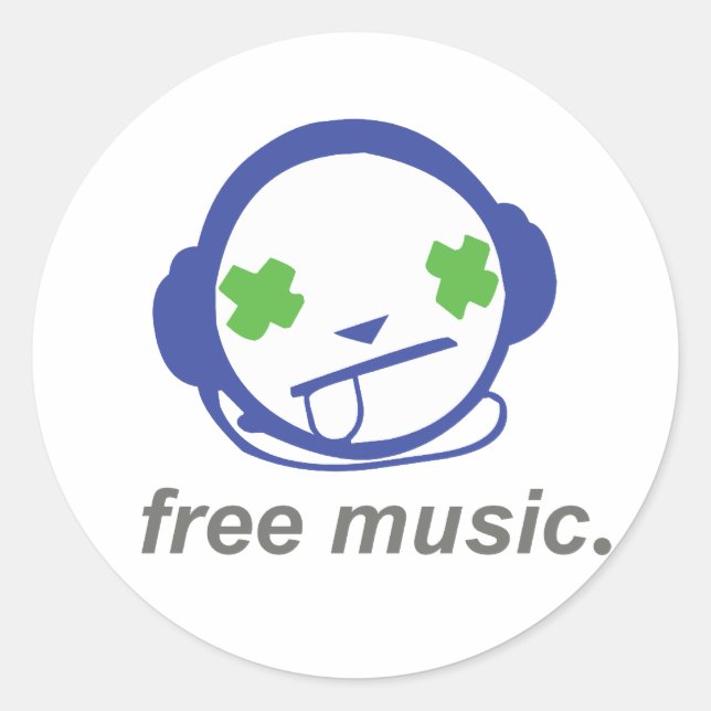 Sticker Rond musique gratuite, jammie gratuite (Devant)