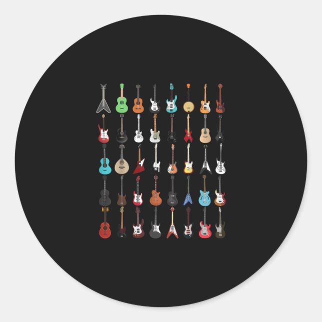 Sticker Rond Musique guitar (Devant)