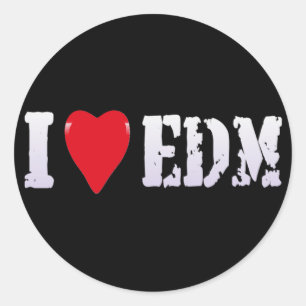 STICKER ROND MUSIQUE - I COEUR EDM