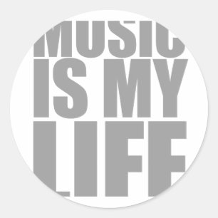 Sticker Rond Musique Is My Life - Emo Alternative Grunge Rock