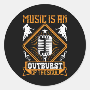 Sticker Rond Musique - La Musique Est Une Éclosion De L'Âme