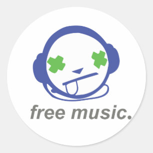 Sticker Rond musique libre, jammie libre