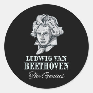 Sticker Rond Musique - Ludwig Van Beethoven Le génie