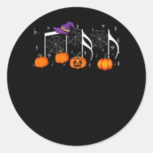 Sticker Rond Musique Note Citrouille Automne Musique Enseignant