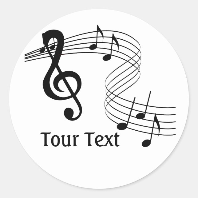 Sticker Rond Musique Partition Enseignant Musicien Compositeur  (Devant)