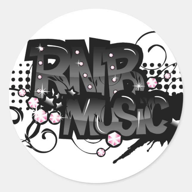 Sticker Rond Musique RNB (Devant)