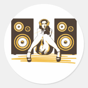 Sticker Rond Musique svp