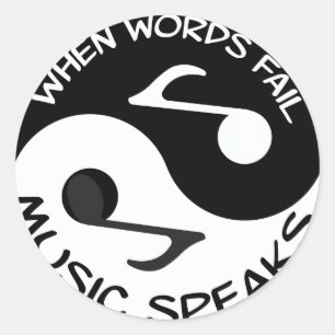 Sticker Rond Musique Yin yang