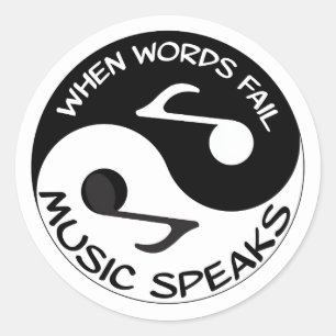 Sticker Rond Musique Yin Yang