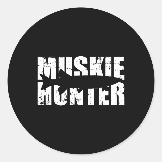 Sticker Rond Muskie Hunter Fishing (Devant)