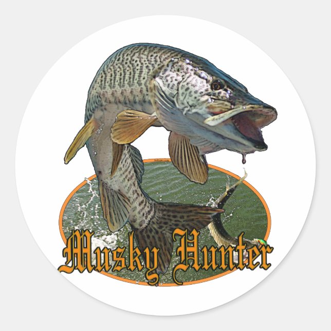 Sticker Rond Musky Hunter 9 (Devant)