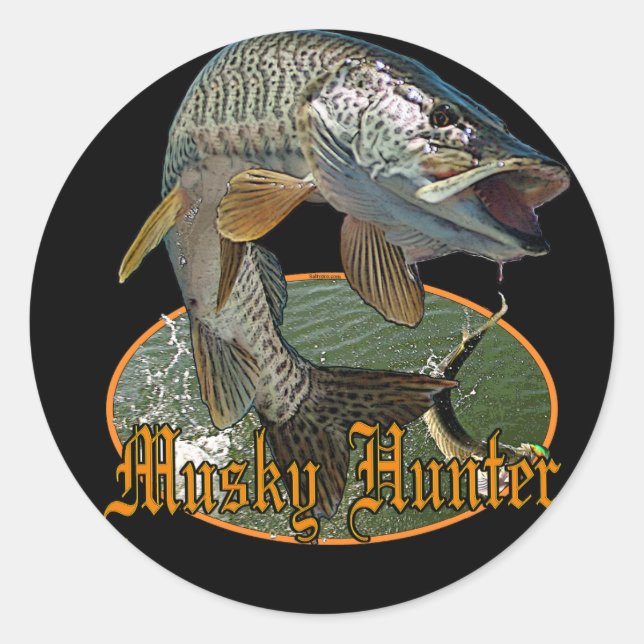 Sticker Rond Musky Hunter 9 (Devant)