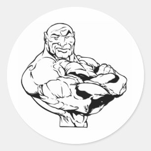 STICKER ROND MUSLE BOUND BODYBUILDING LOGO