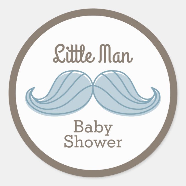 Sticker Rond Mustache Little Man (Devant)