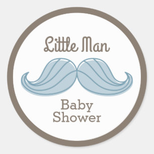 Sticker Rond Mustache Little Man