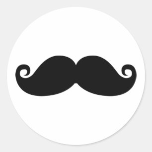 Sticker Rond Mustache noire de Funny