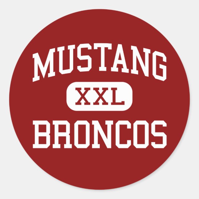 Sticker Rond Mustang - Broncos - Lycée - Mustang Oklahoma (Devant)