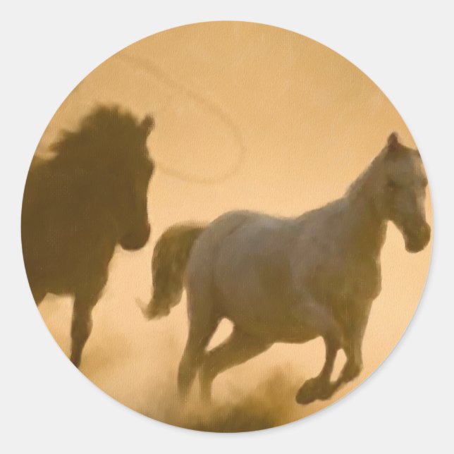 Sticker Rond Mustang Roundup (Devant)