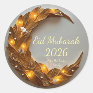 Sticker Rond Musulman Eid Mubarak personnalisé