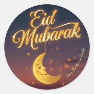 Sticker Rond Musulman Eid Mubarak personnalisé 