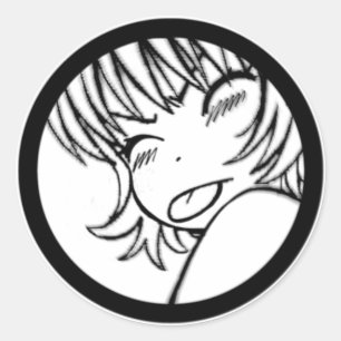 Sticker Rond muuhh - anime mignon - >_< de kawaii