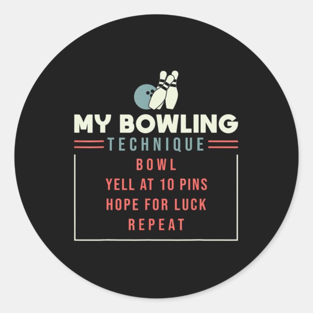 Sticker Rond My Bowling Technique - Bowling  (Devant)