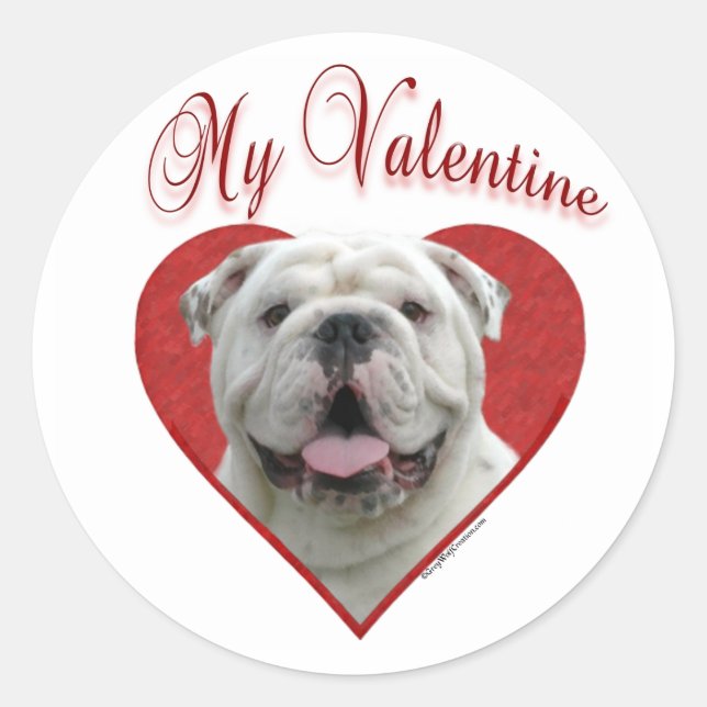 Sticker Rond My Bulldog Valentine (Devant)