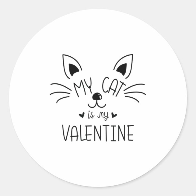 Sticker Rond My Cats Are My Valentine Cat Valentines Day 1  (Devant)