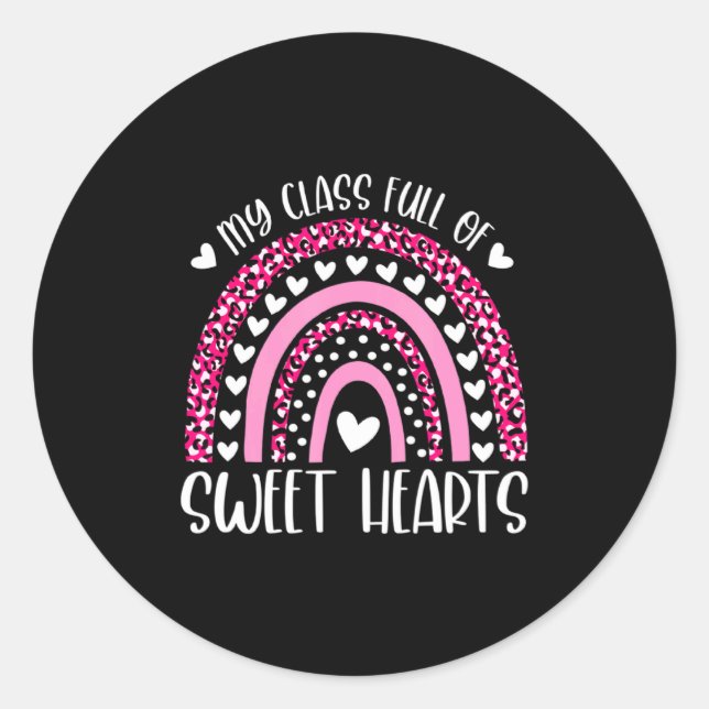Sticker Rond My Cl Is Full Of Sweet Hearts Valentines Day Ra  (Devant)
