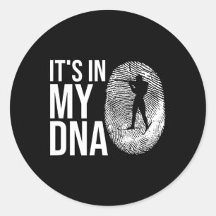 Sticker Rond My Dna Biathlon empreintes digitales Ski Slogan Ti