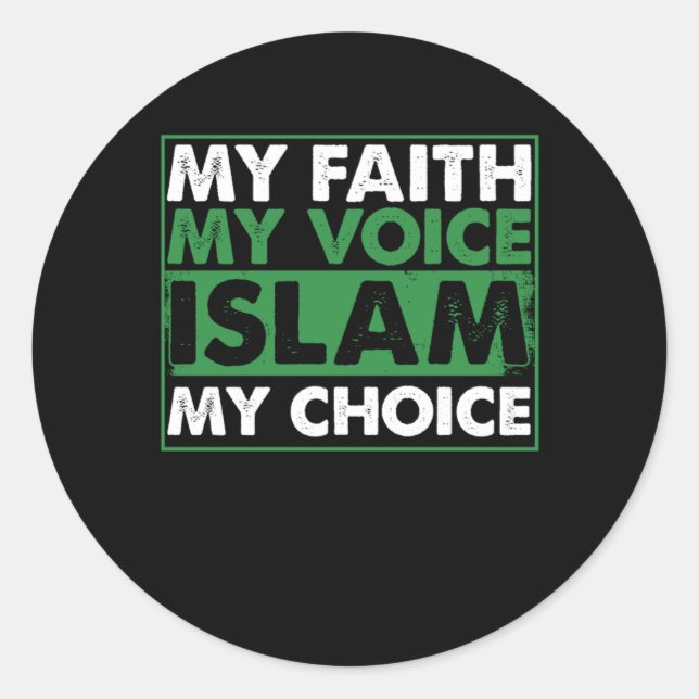 Sticker Rond My Faith Islam Muslim Allah Mosque Namaz Mecca Gif (Devant)