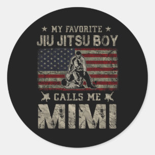 Sticker Rond My Favorite Jiu Jitsu Boy appelle Mimi Mother's D