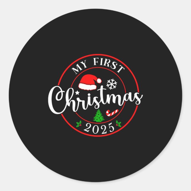 Sticker Rond My First Christmas 2025 1st Christmas Family Match (Devant)