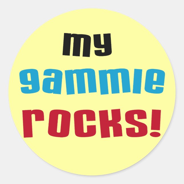 Sticker Rond My Gammie Rocks T-shirts et cadeaux (Devant)