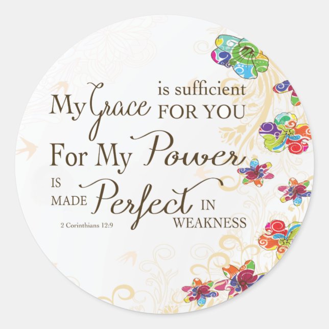 Sticker Rond My Grace is Sufficient (Devant)
