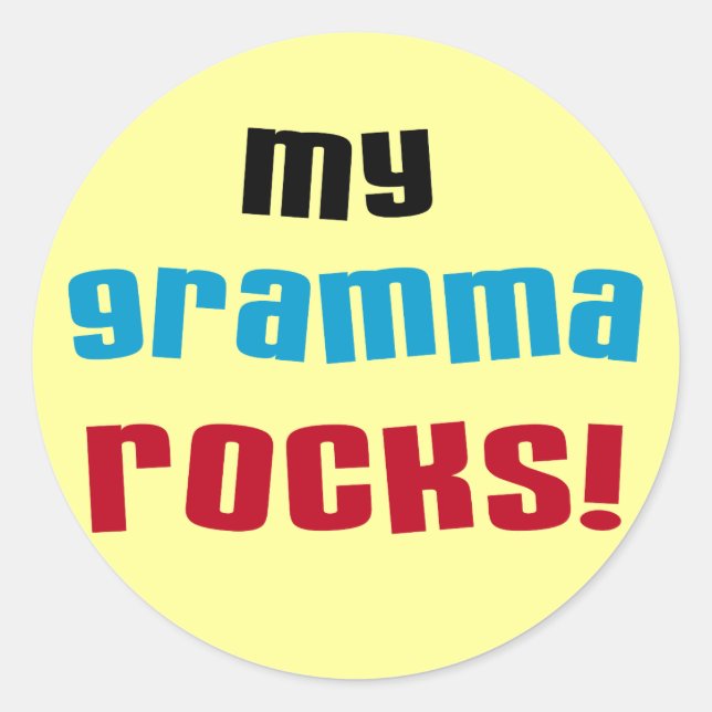 Sticker Rond My Gramma Rocks T-shirts et cadeaux (Devant)