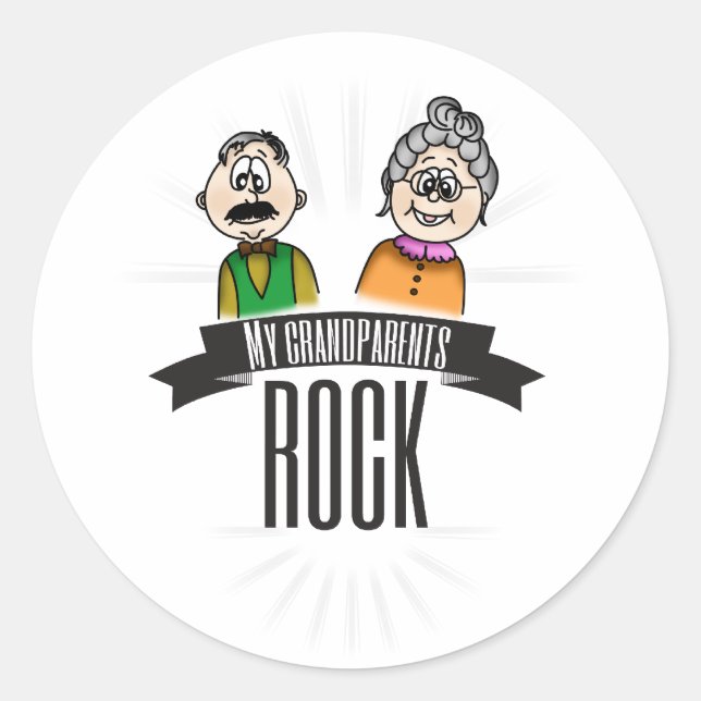 Sticker Rond My Grandparents Rocks (Devant)