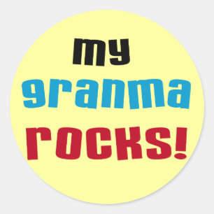 Sticker Rond My Granma Rocks T-shirts et cadeaux