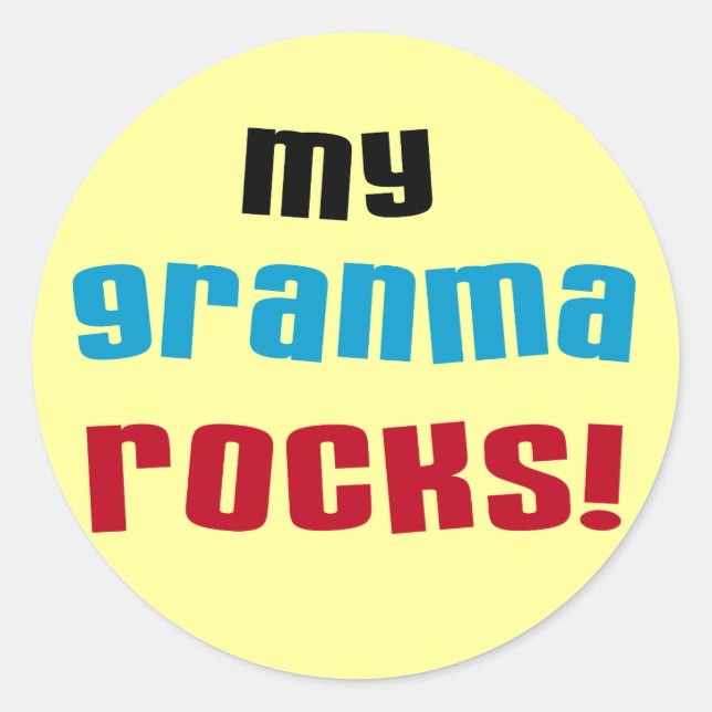 Sticker Rond My Granma Rocks T-shirts et cadeaux (Devant)