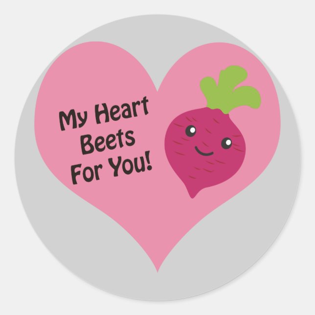 Sticker Rond My Heart Beets for you (Devant)